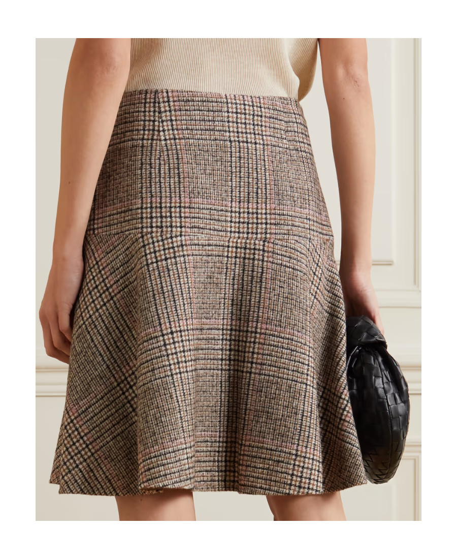BRUNELLO CUCINELLI CHECK PLEATED MINI SKIRT