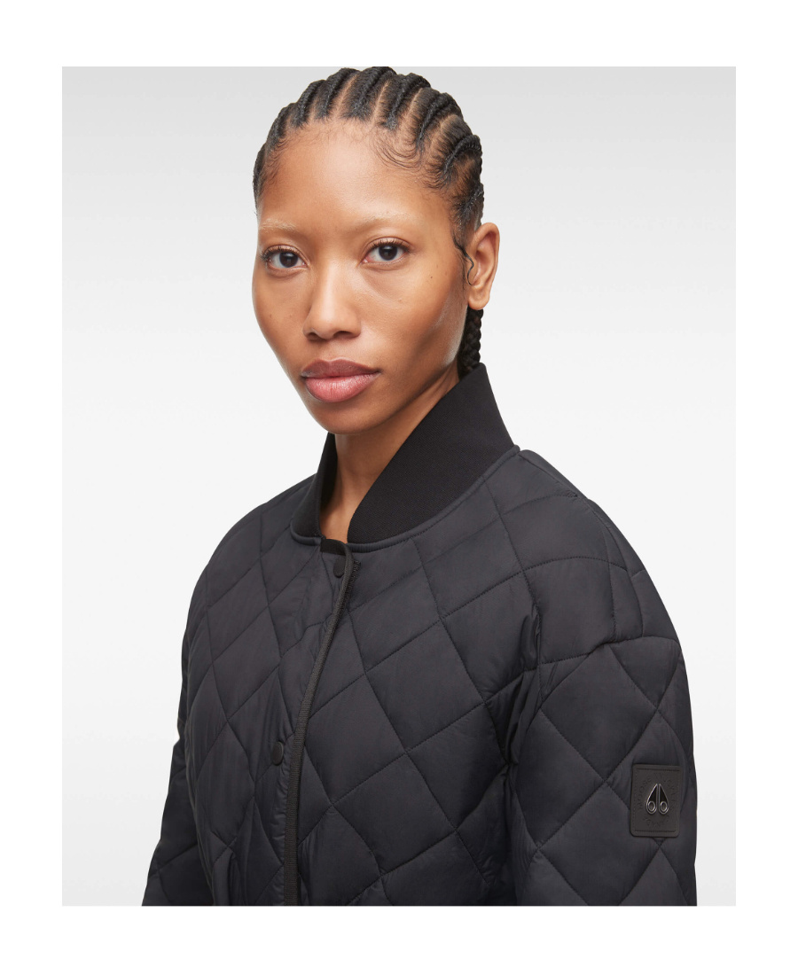 Moose Knuckles Queensway Quilted Belted Jacket In Black