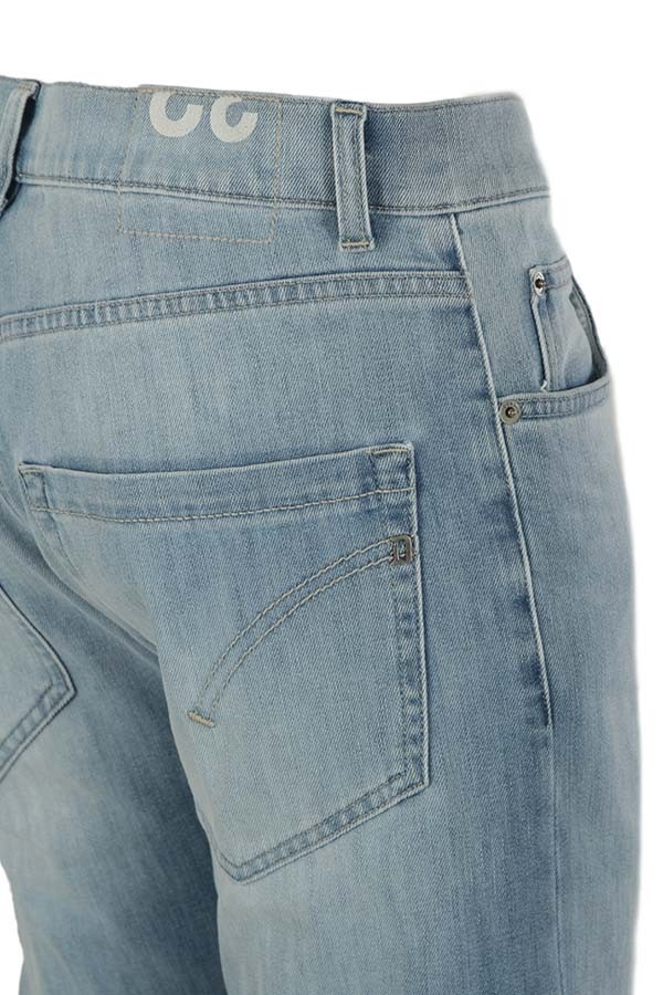 Dondup Belt Ring Denim Trousers In Gray
