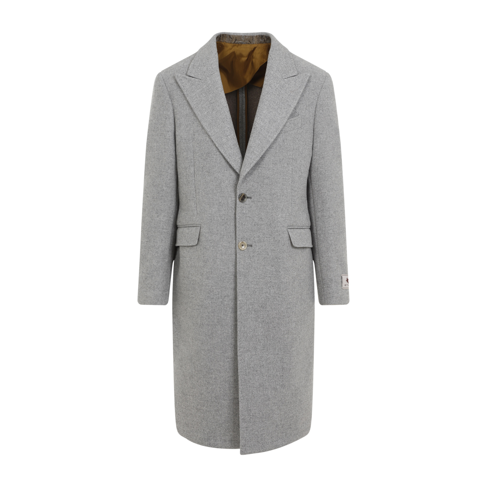 Etro Wool And Cashmere Long Coat In Gray