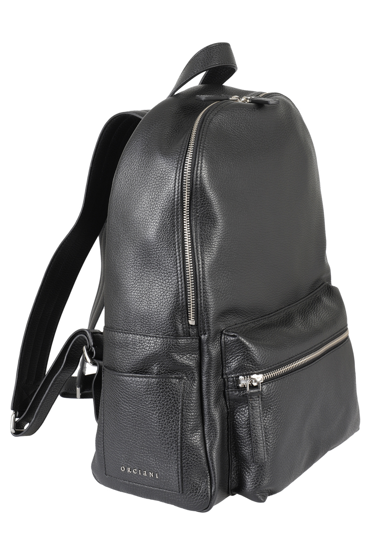 Shop Orciani Logo-plaque Leather Backpack In Black