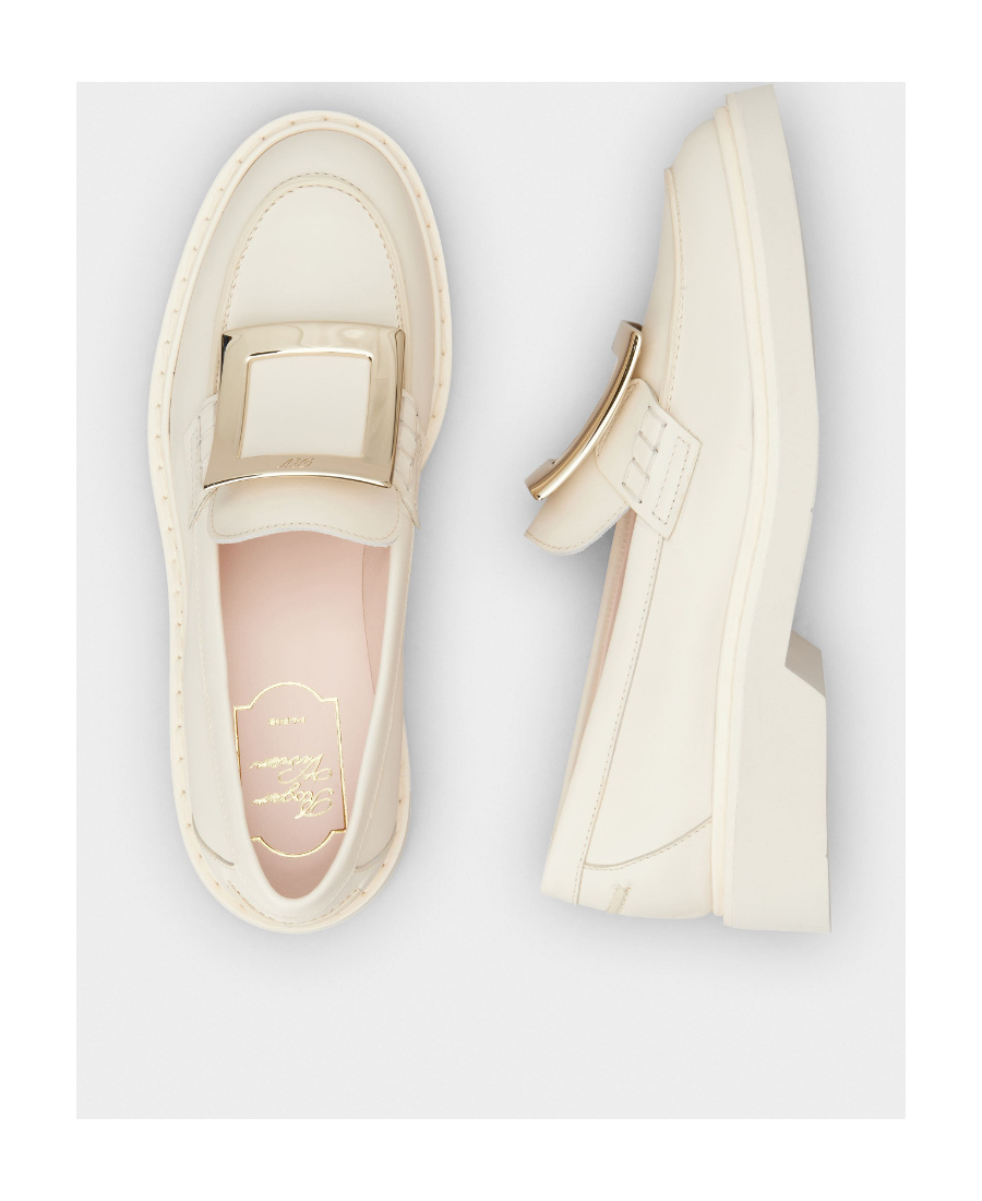 Roger Vivier Women's Viv Ranger Leather Loafers In White