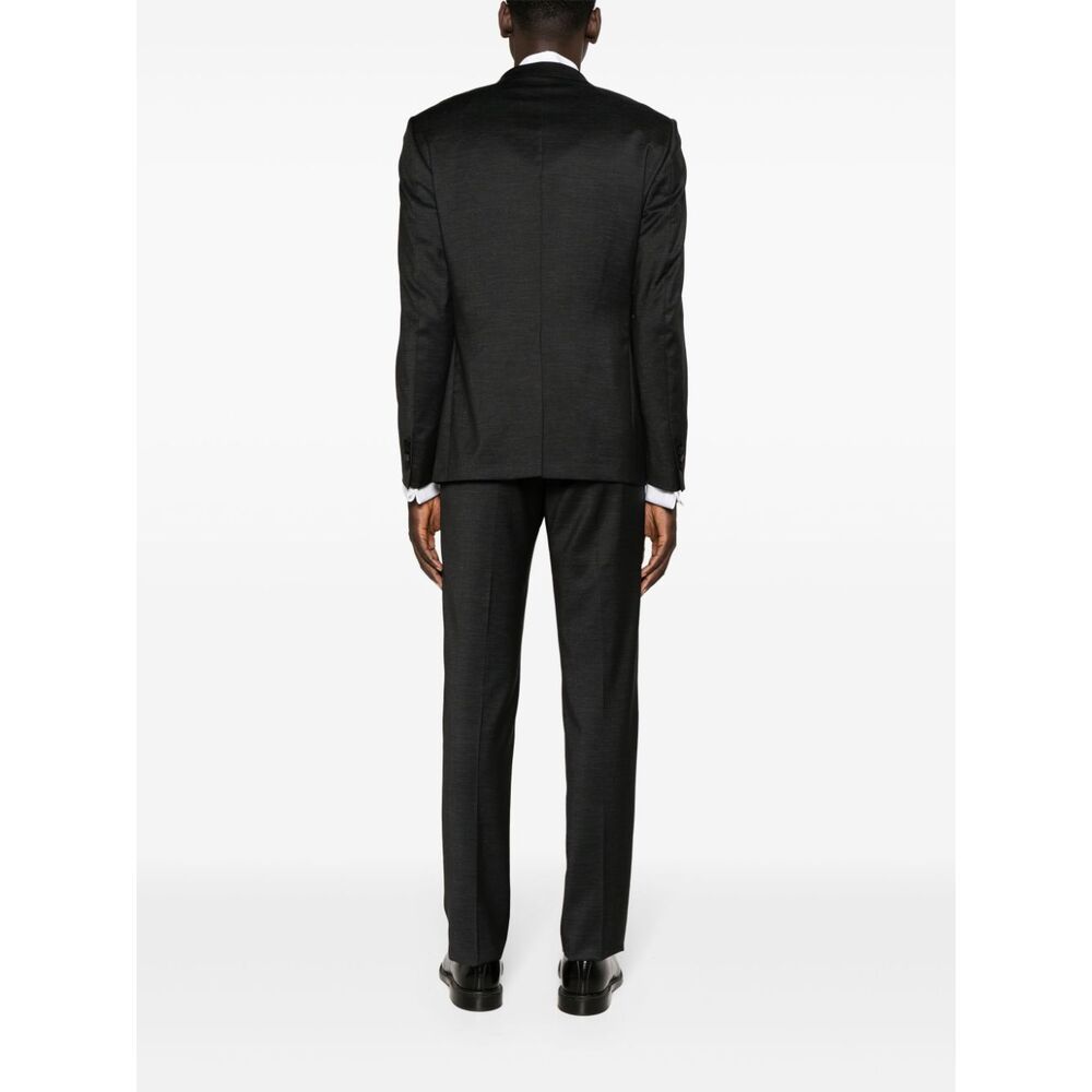 Shop Tagliatore Long Sleeve Jacket Belt Loop Pants Suit In Black