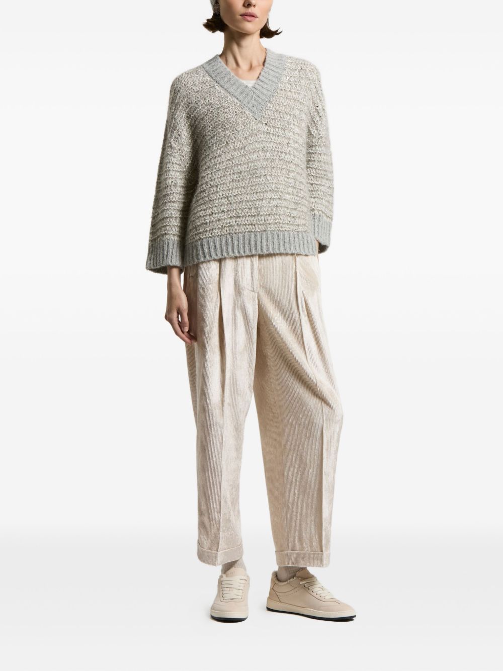 Peserico Corduroy Trousers In Brown