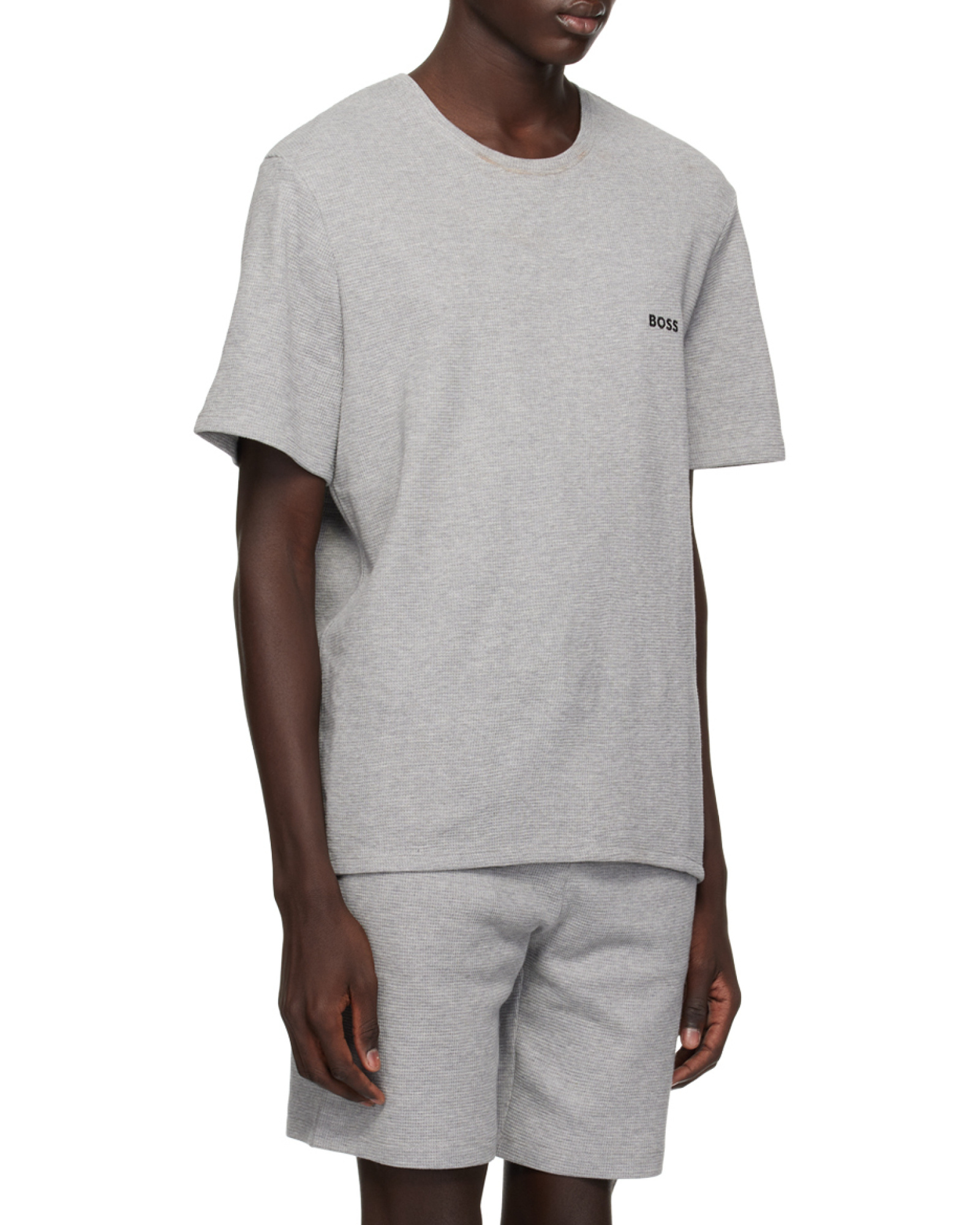 Hugo Boss T-shirt With Round Neck And Short Sleeves In Gray