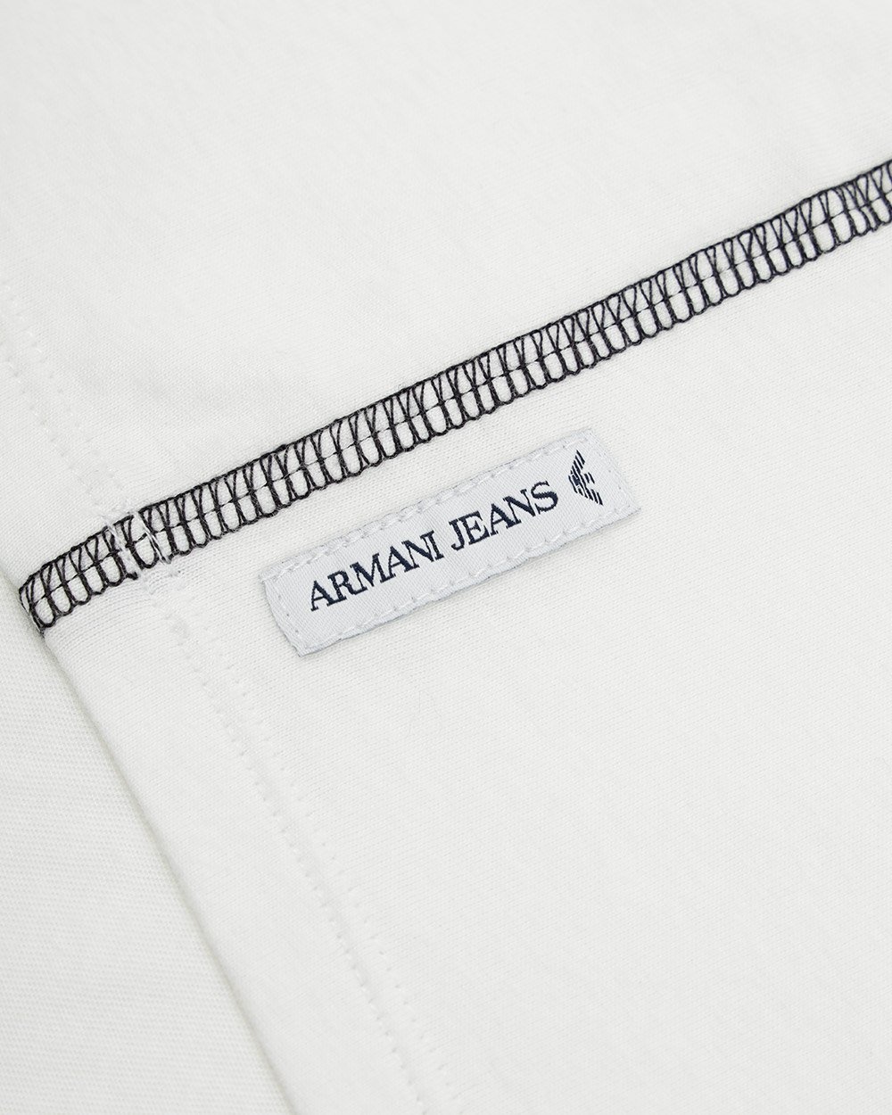 Armani Jeans Round Collar And Long-sleeved T-shirt In White