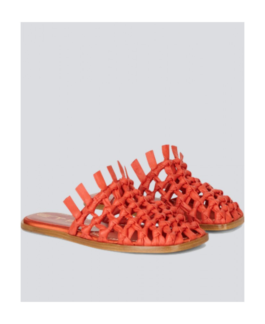 Etro Woven Slip-on Sandals In Red