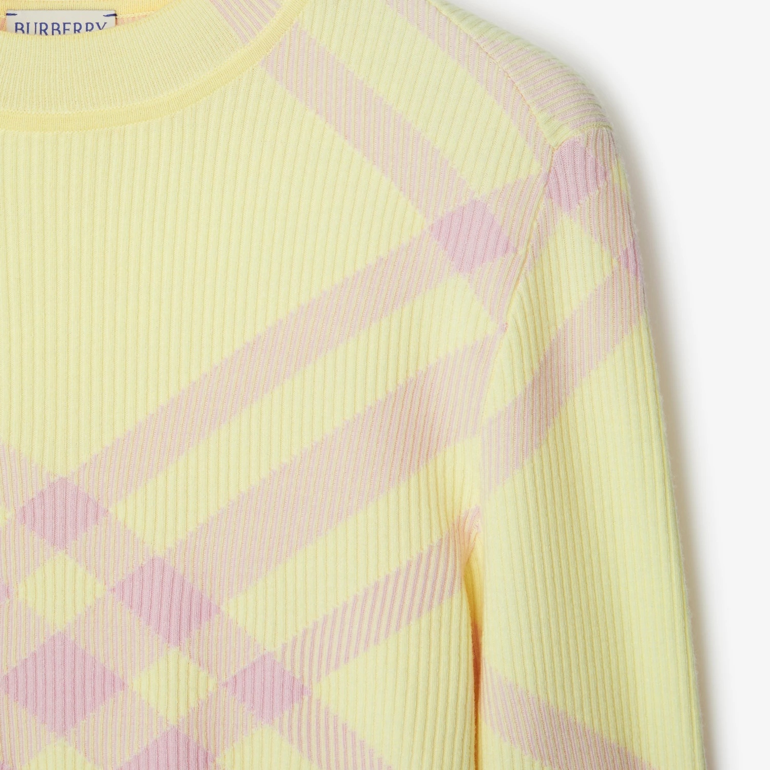 Burberry Check-pattern Ribbed Jumper In Nude
