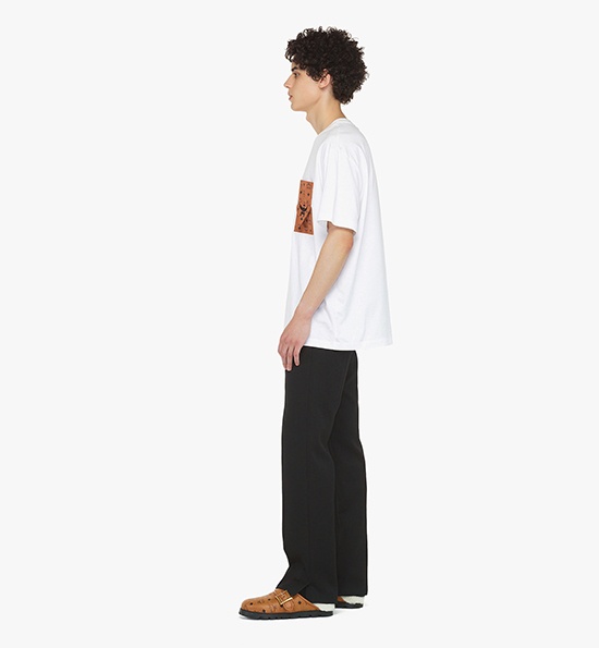 Mcm Interwoven Lettered Pocket T-shirt In White