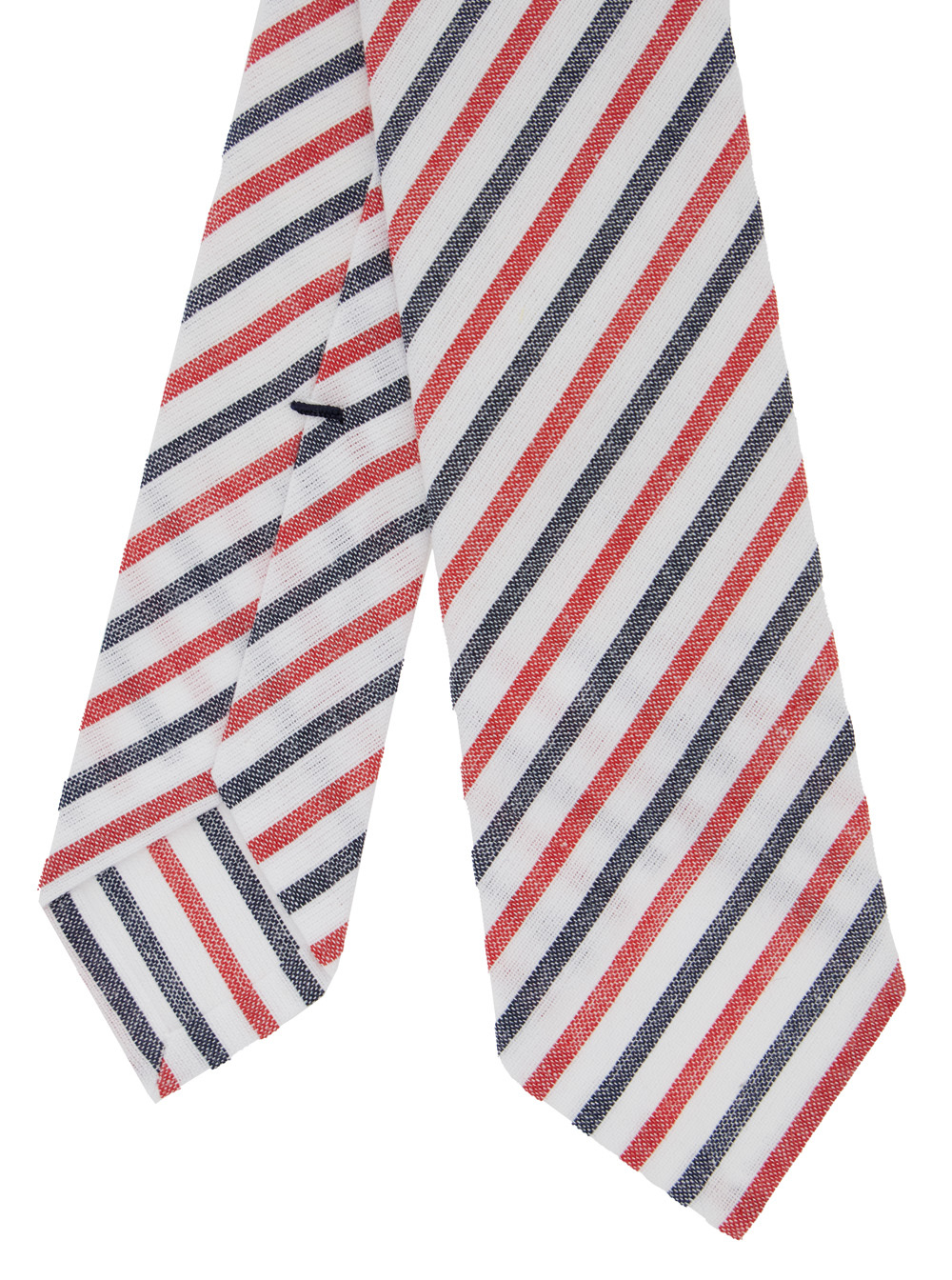 Thom Browne Striped Tie In White