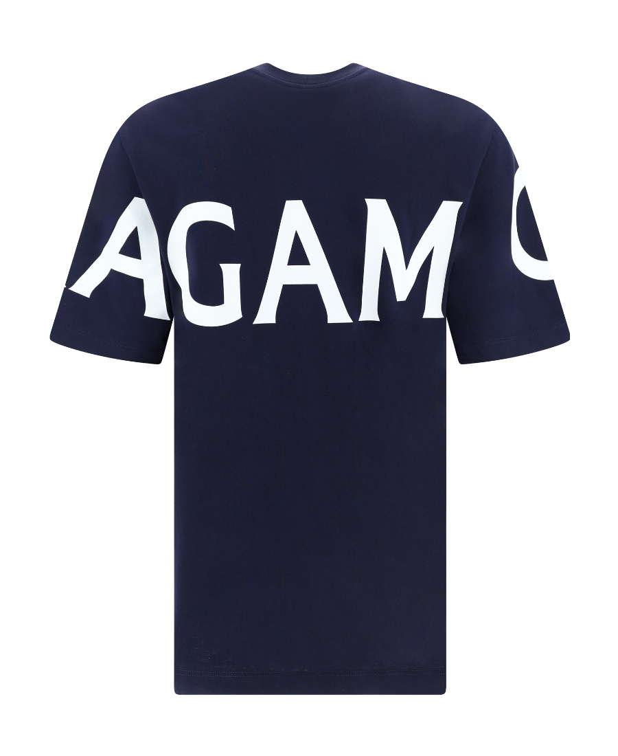 Ferragamo Logo Logo Short-sleeved T-shirt In Black