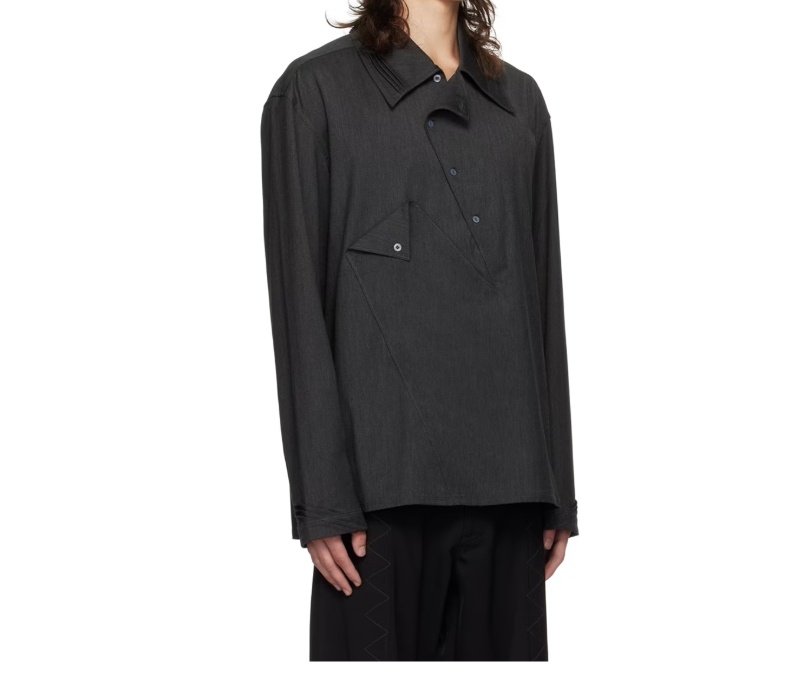Kiko Kostadinov Lapel Long-sleeved Shirt In Black