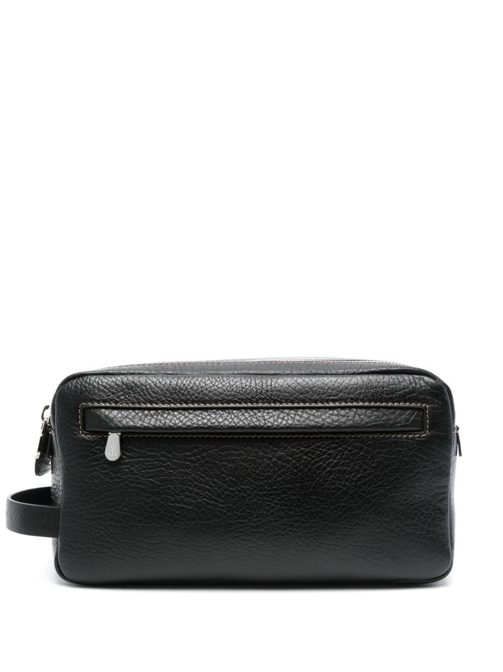 Brunello Cucinelli Men Leather Toiletry Bag In Black