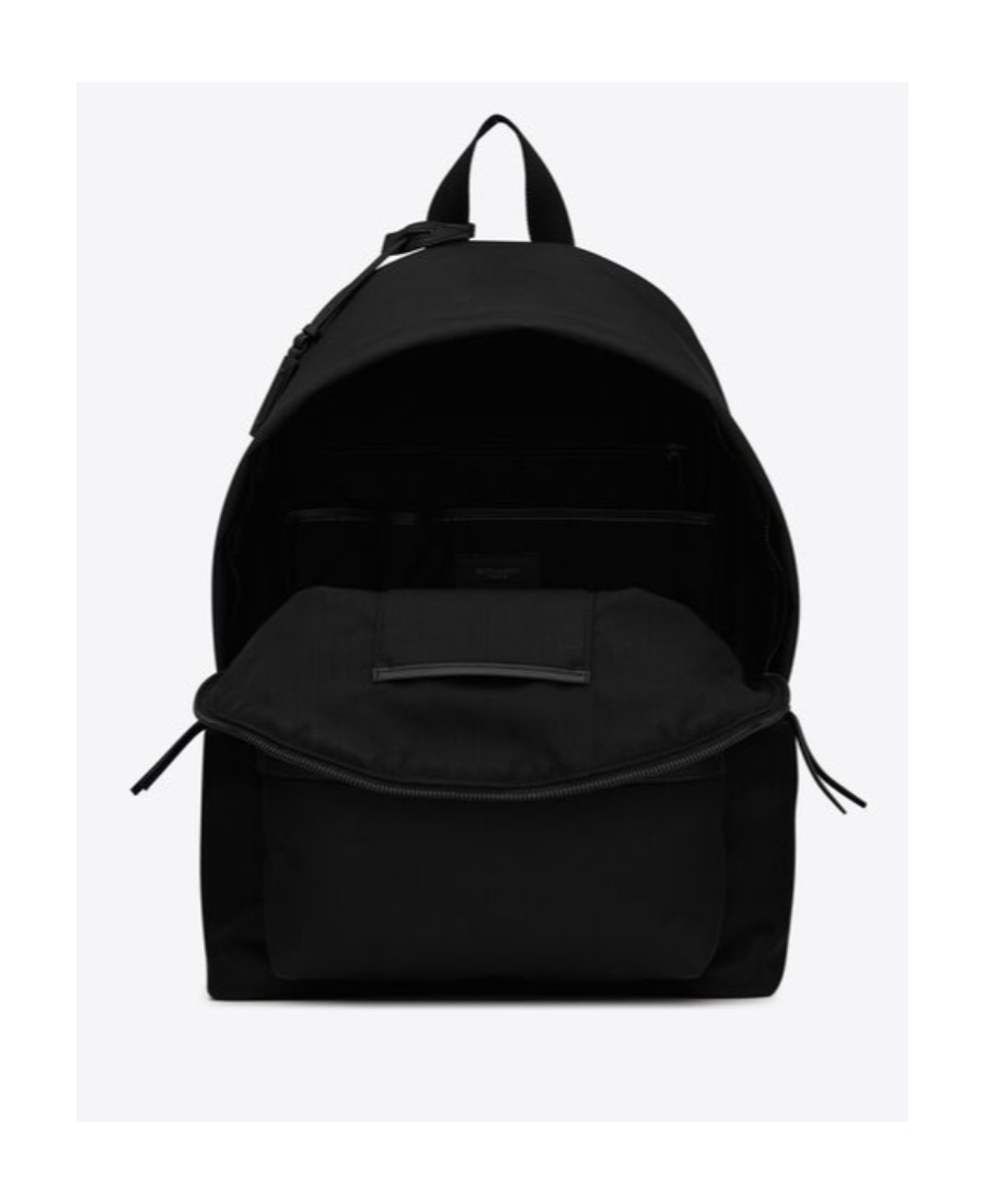 Saint Laurent Leather-trim Zipped Backpack In Black