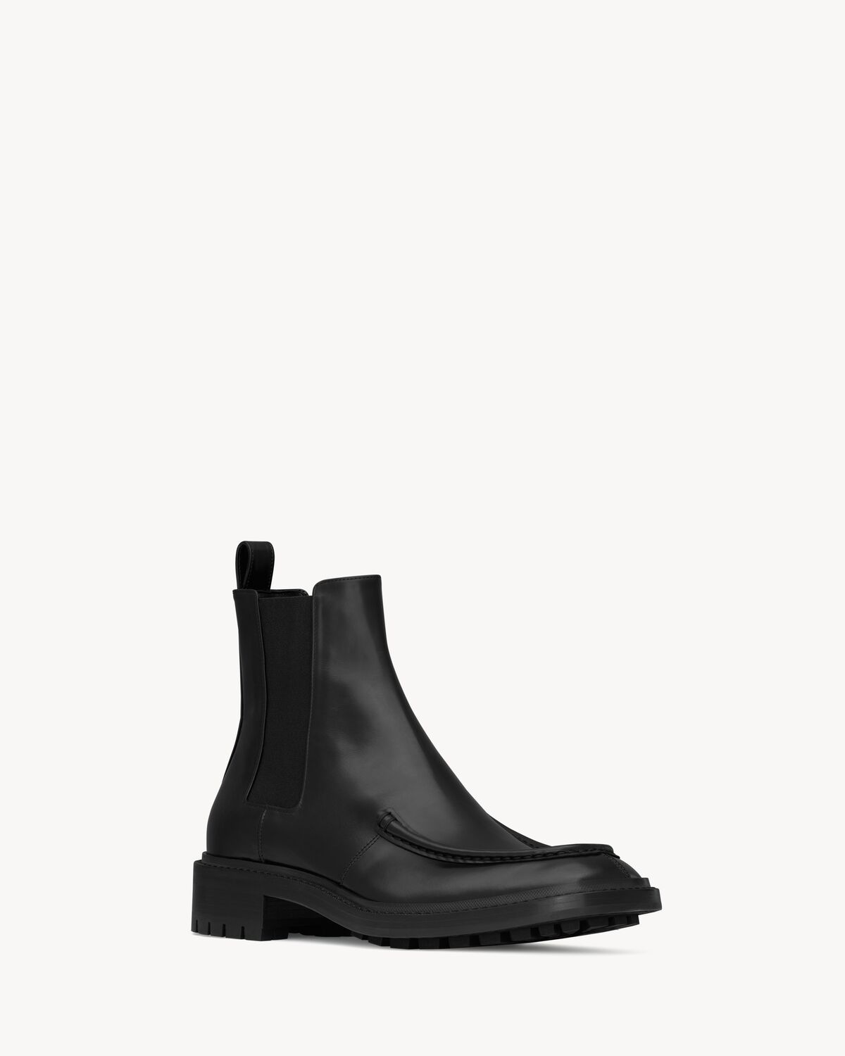 Saint Laurent 25mm Joe Pull-tab Square-toe Chelsea Boots In Black