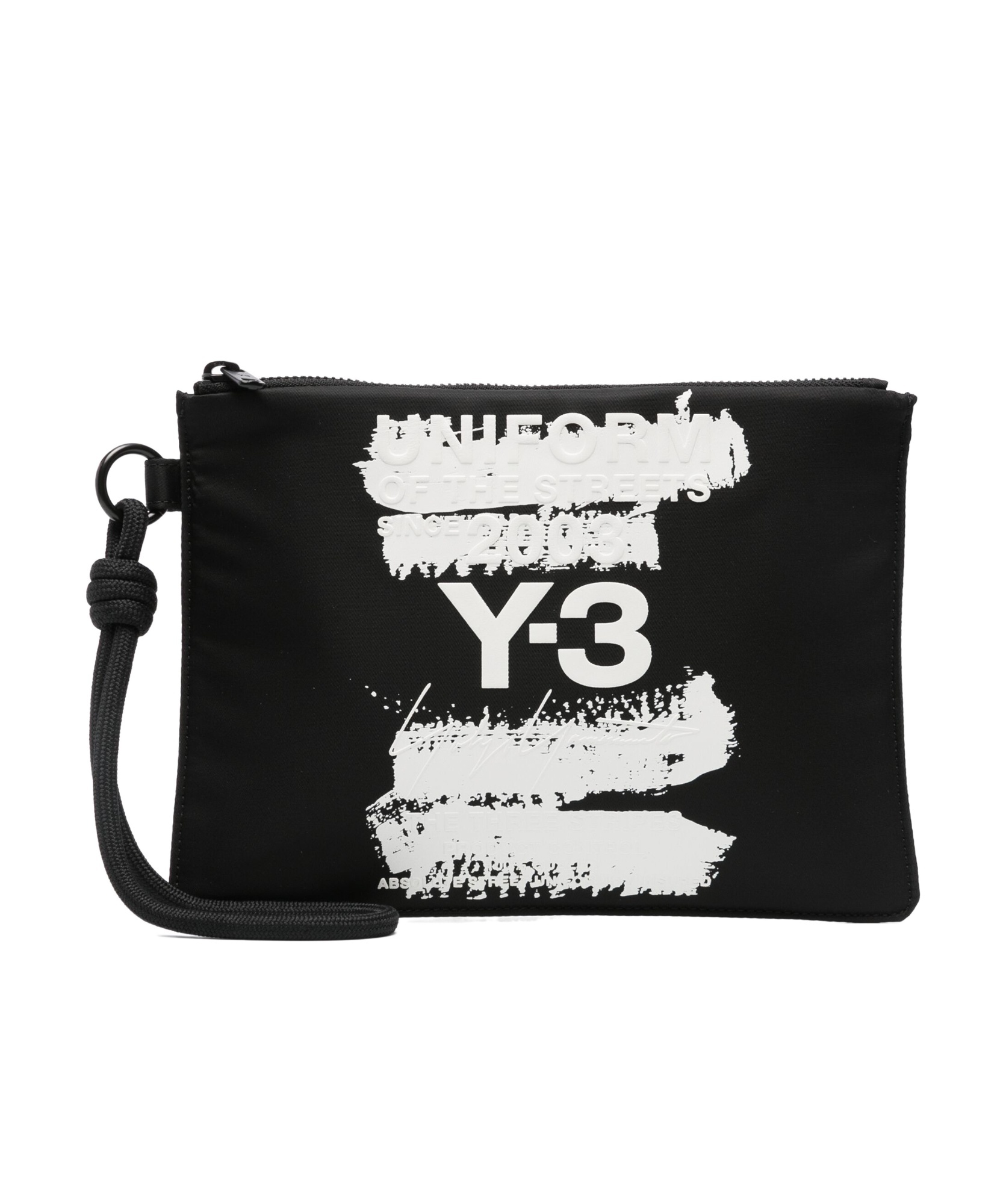 Y-3 Logo-embellished Clutch Bag In Black