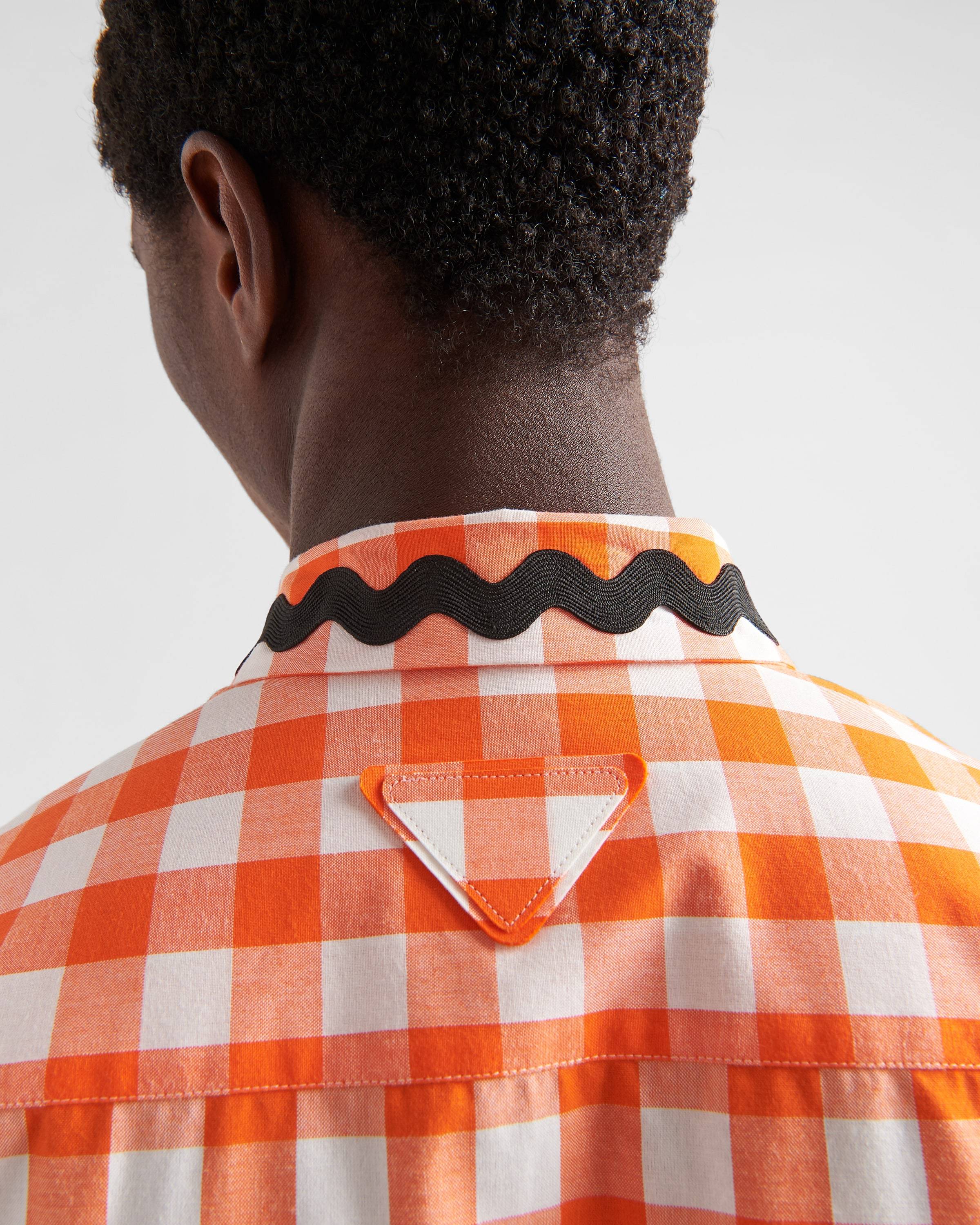 Prada Gingham Check-print Cotton Shirt In Pink