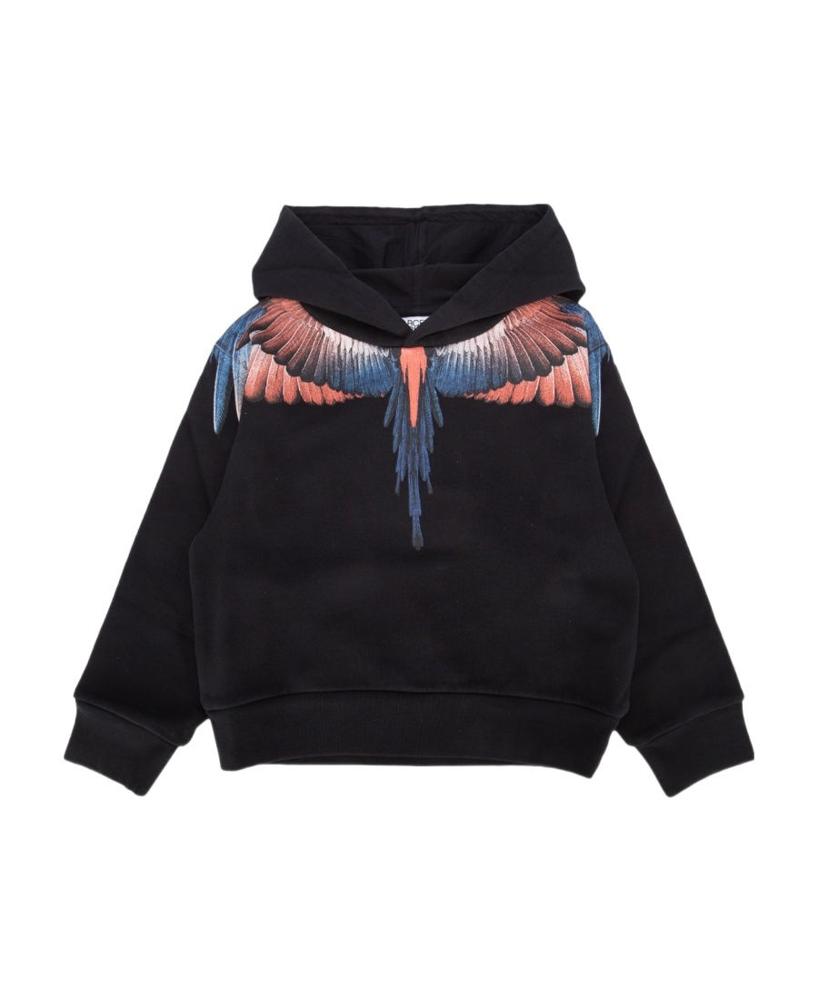 Marcelo Burlon County Of Milan Wings-print Organic-cotton Hoodie In Black