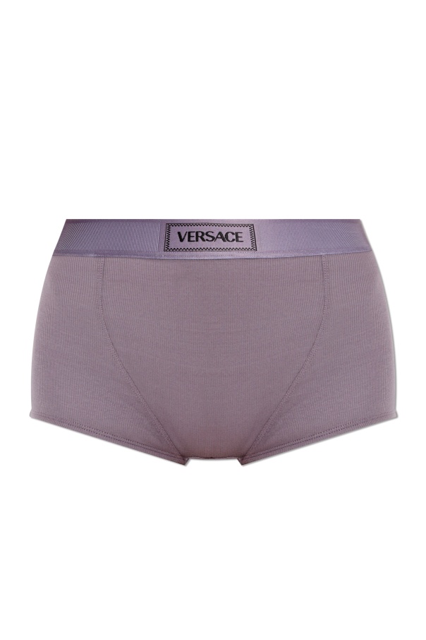 Versace Elastic Waist Underwear In Gray