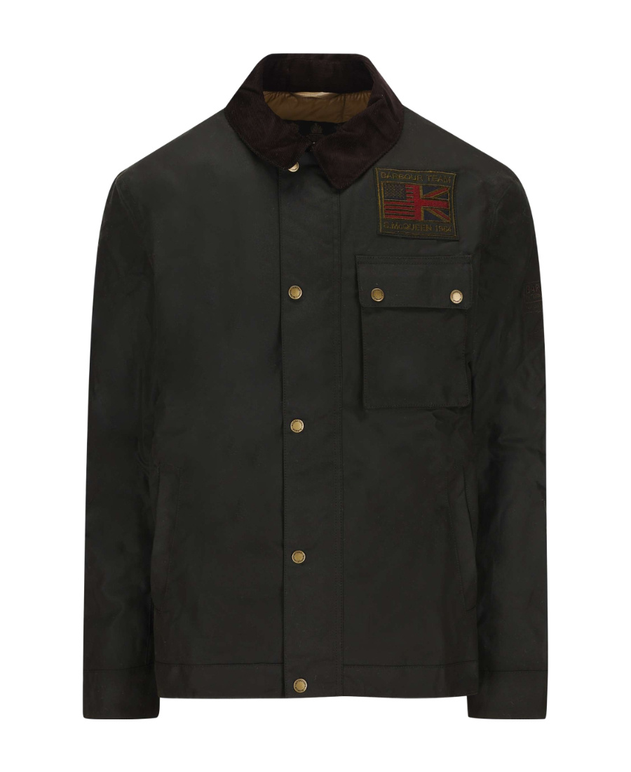 Barbour Logo-patch Cotton Workers Jacket In Black