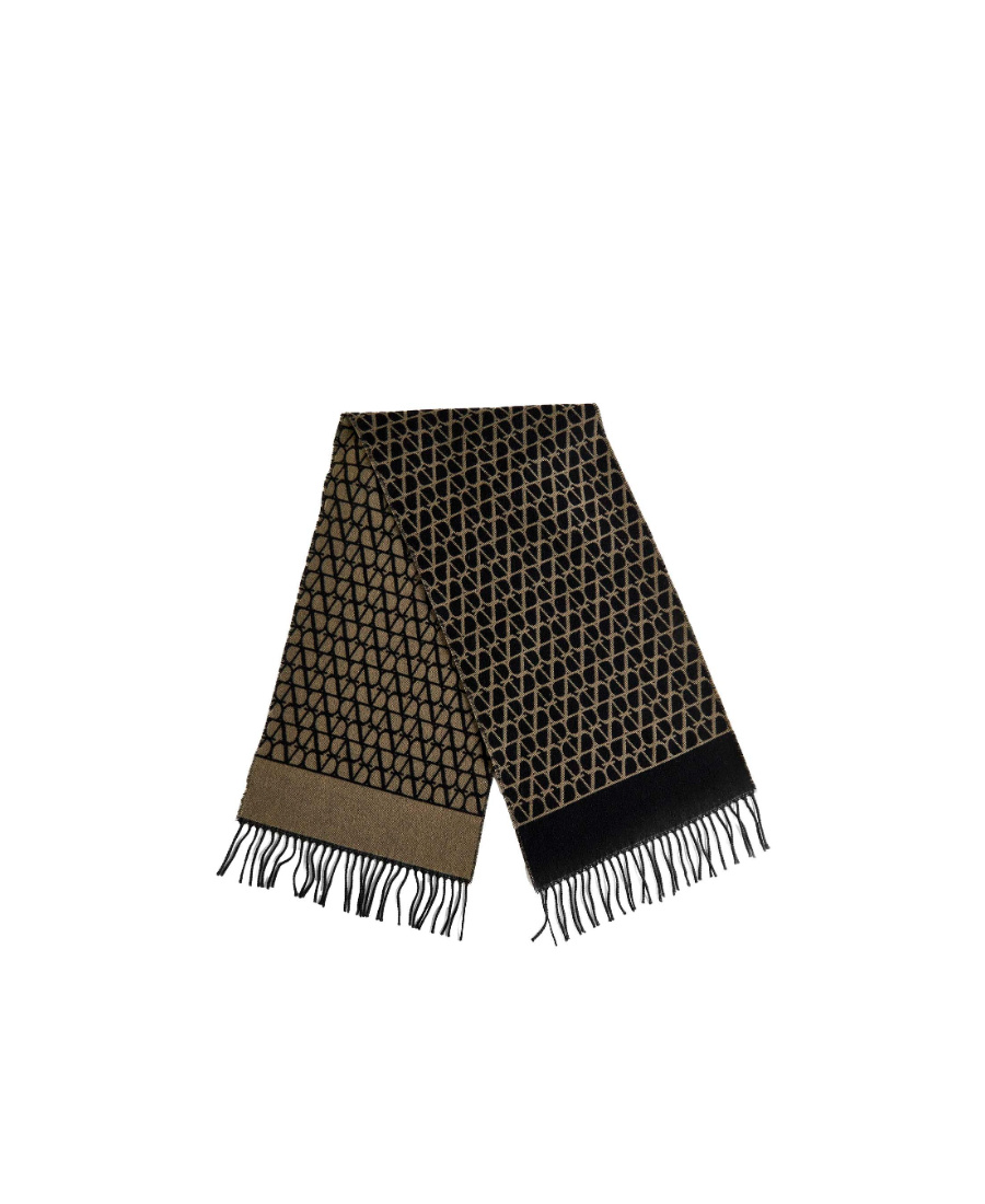 Valentino Toile Iconographe Wool-blend Scarf In Black