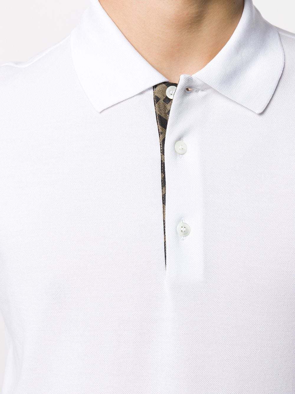Fendi White Piqué Polo Shirt In White