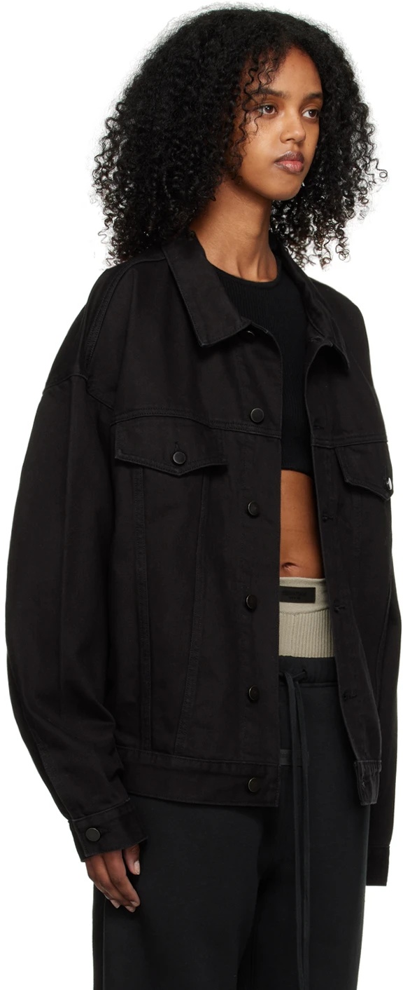 Essentials Button-fastening Denim Jacket In Black