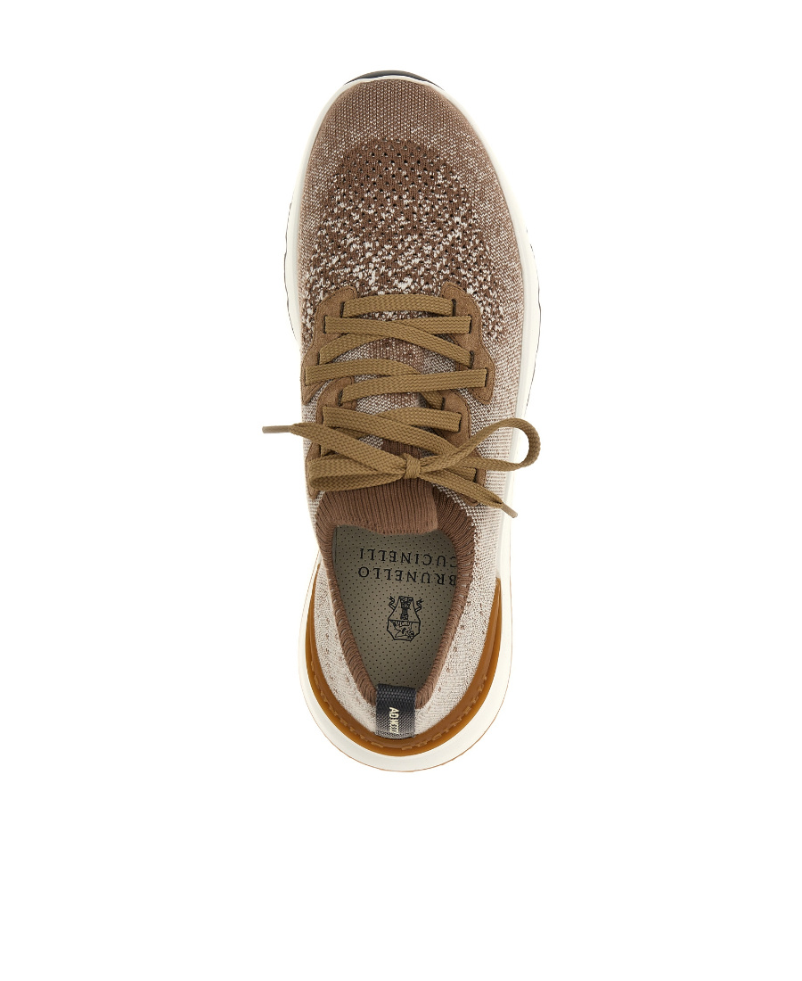 Brunello Cucinelli Men Knit Sneakers In Multicolor