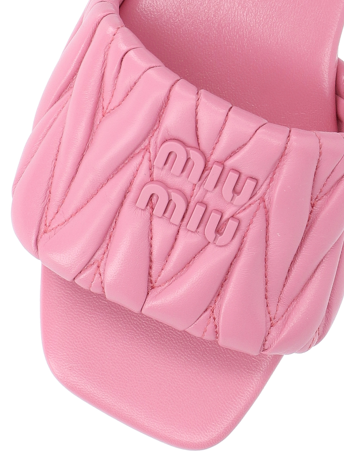 Miu Miu 20mm Quilted Open-toe Leather Sandals In Pink