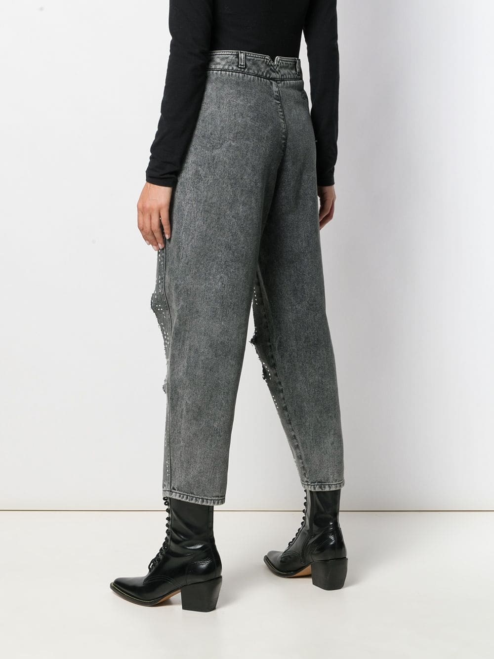 Philosophy Di Lorenzo Serafini Embellished Distressed Jeans In Black