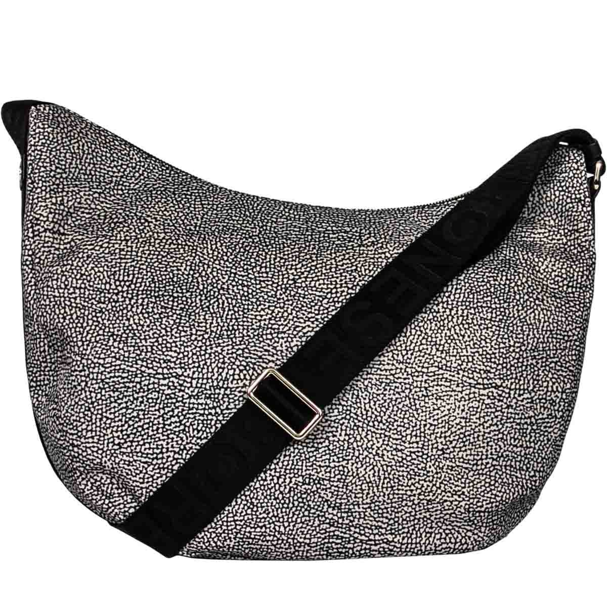 Borbonese Luna Medium Shoulder Bag In Black
