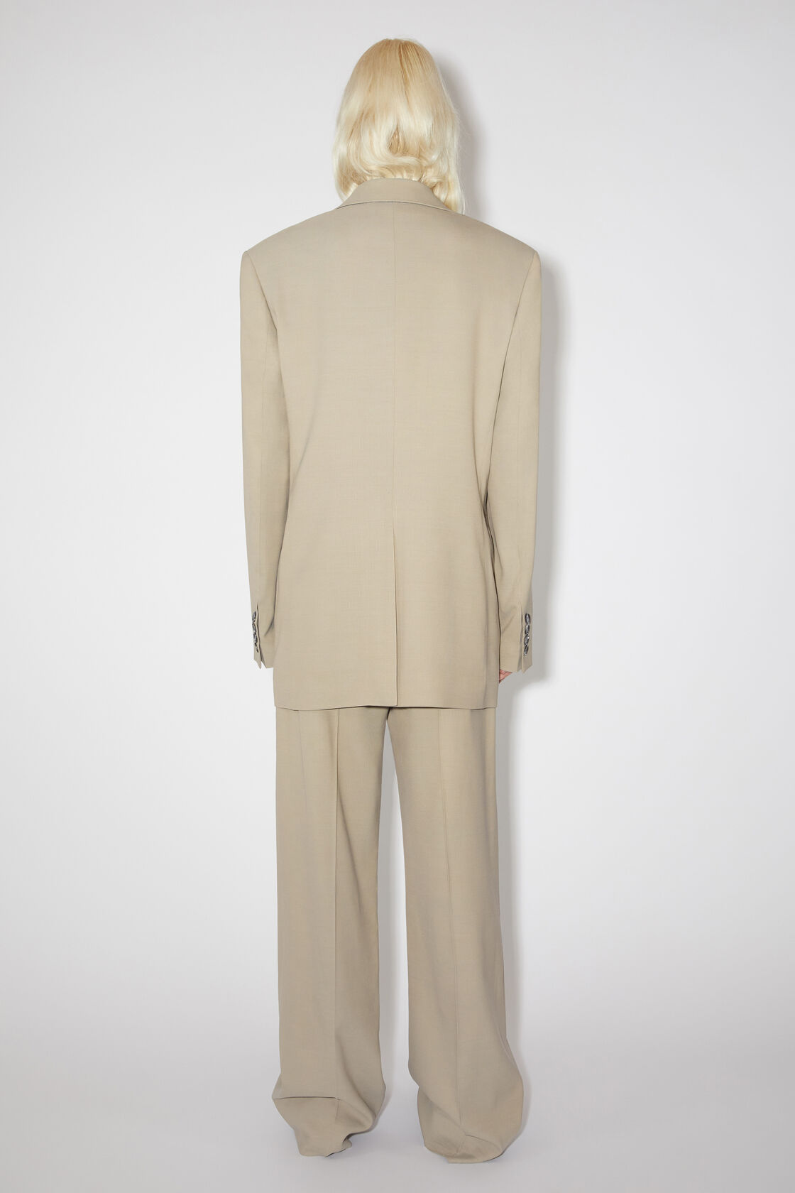 Acne Studios Double-breasted Cotton-blend Blazer In Nude
