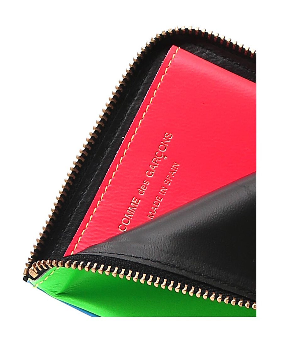 COMME DES GARÇONS SMALL COLOUR-BLOCKED LEATHER WALLET
