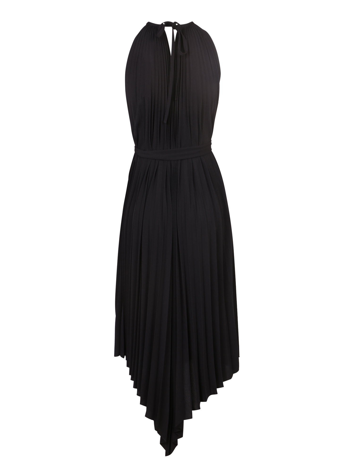 Alexandre Vauthier Halterneck Pleated Midi Dress In Black