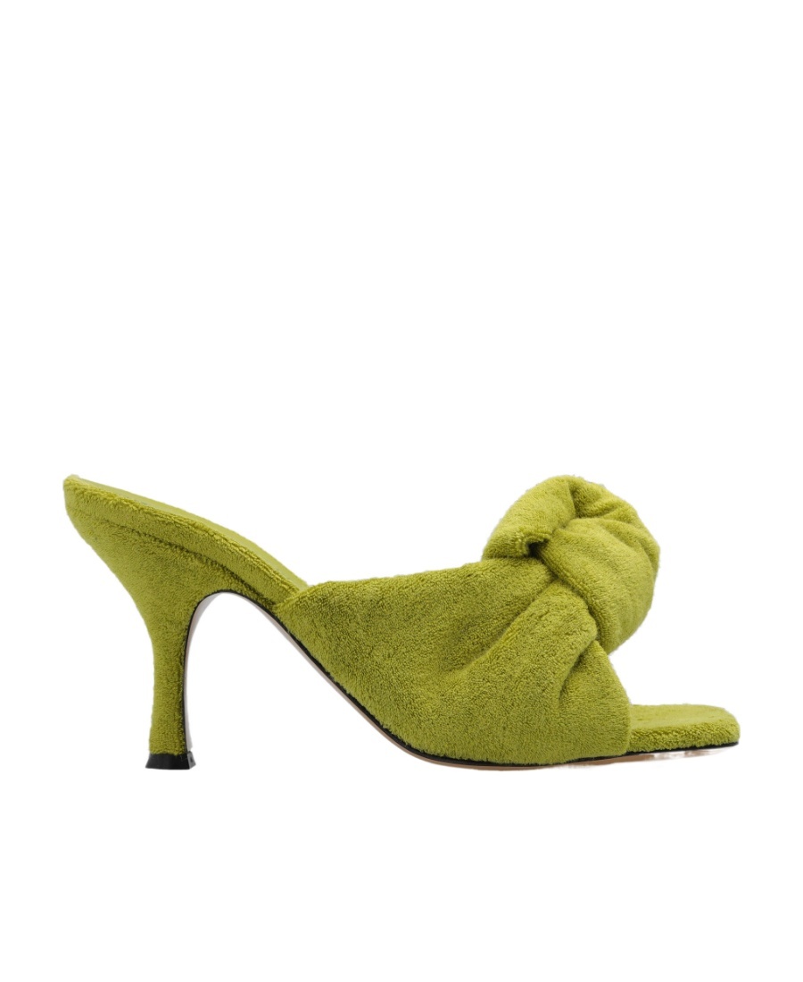Jw Anderson Terrycloth Open-toe Mules In Green