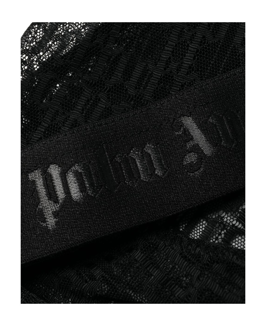 Palm Angels Lace Bralette With Stretch And Racerback In Black