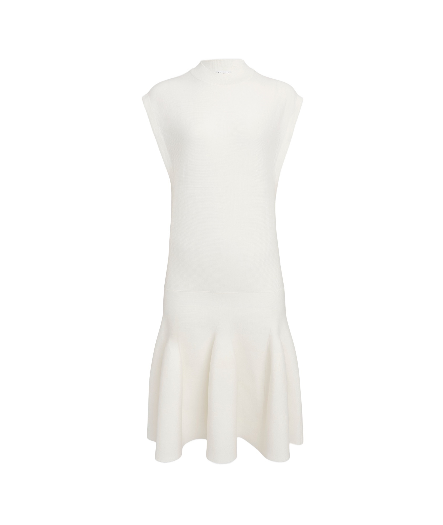 Alaïa Wool Covered Sleeve Dress In White