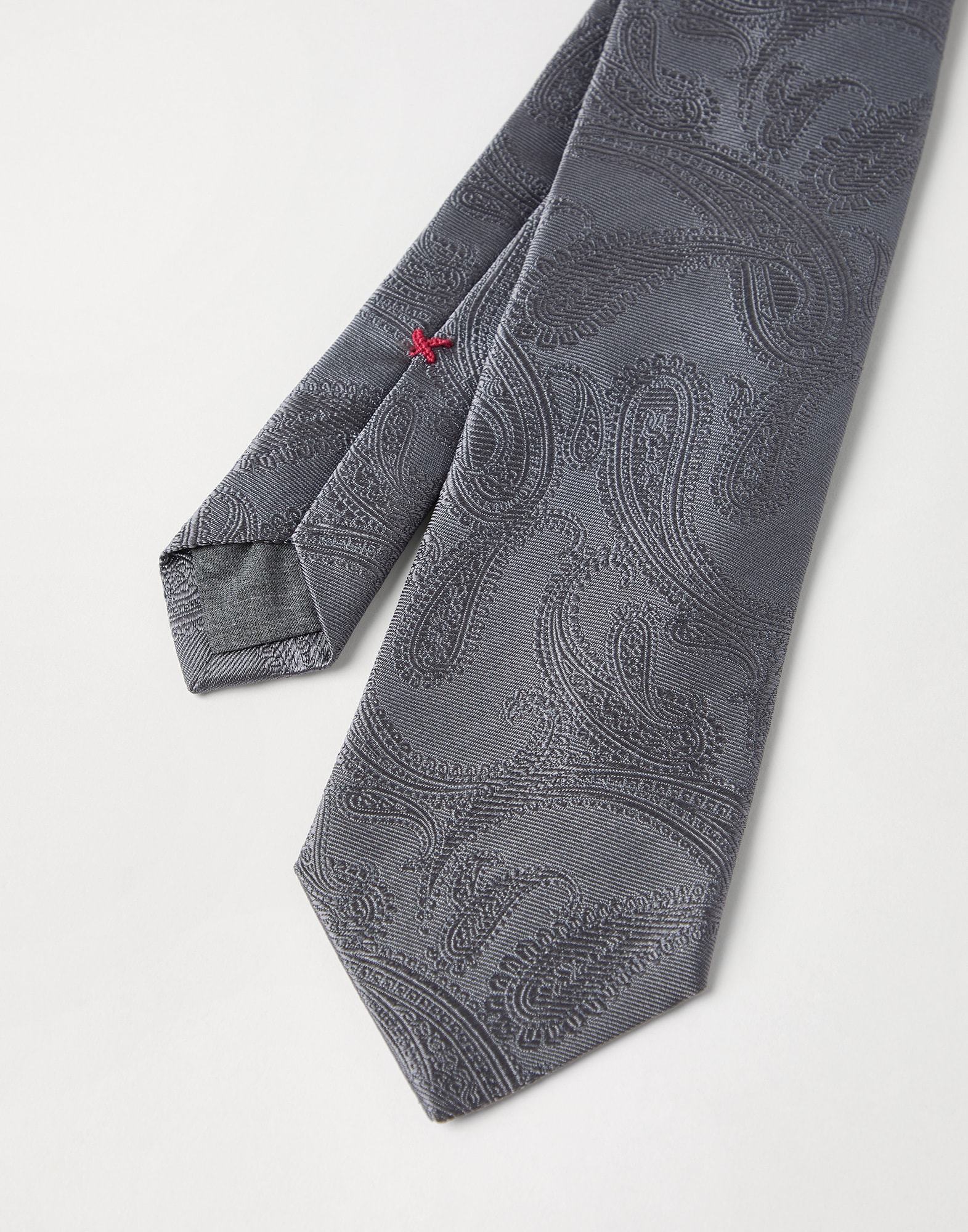 Brunello Cucinelli Jacquard-krawatte Mit Paisleymuster In Gray