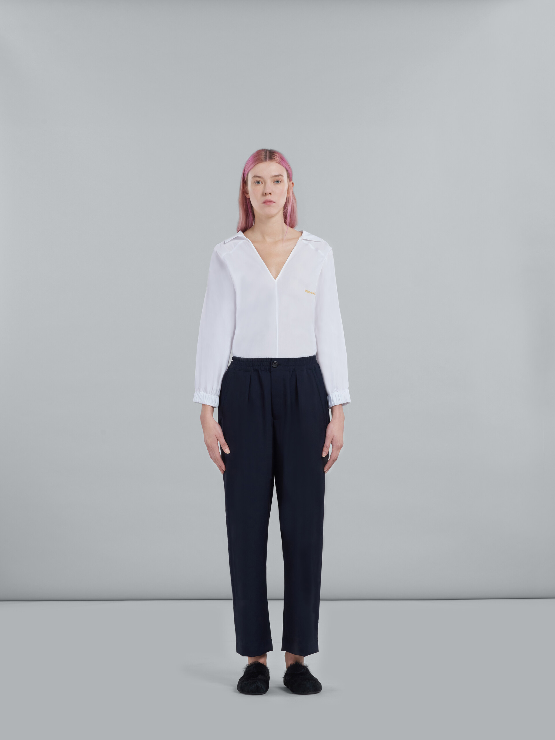 Marni Versatile Pleated Trousers Button Detail In Black