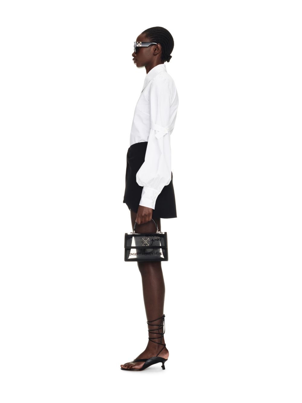 Off-white Jitney 1.4 Transparent-design Tote Bag In Black