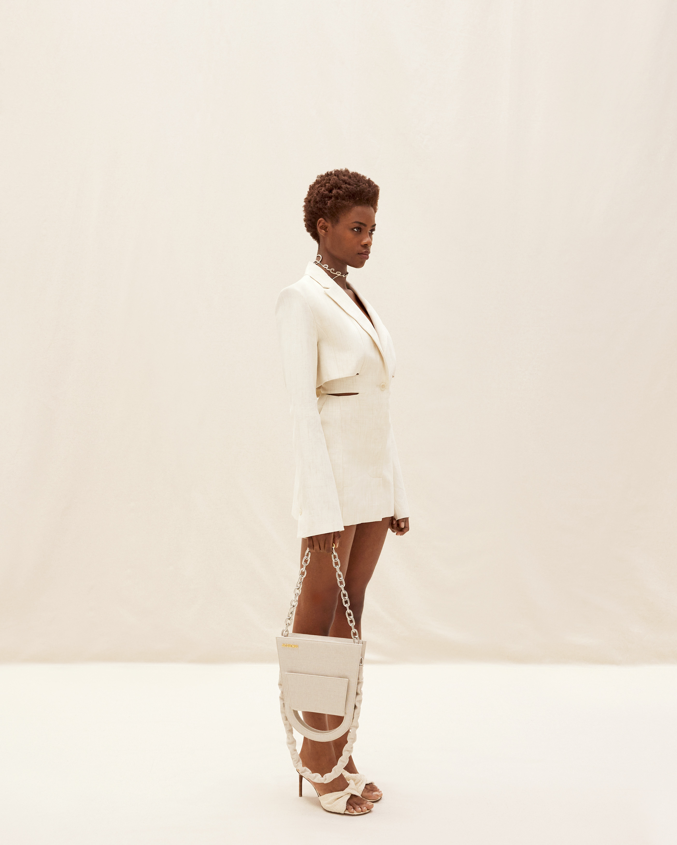 Jacquemus Suit Jacket Mini Dress In White