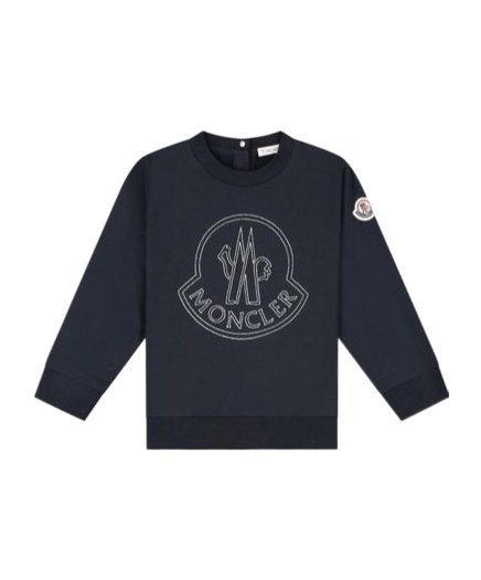 Moncler Logo Detailed Crewneck Sweatshirt In Blue