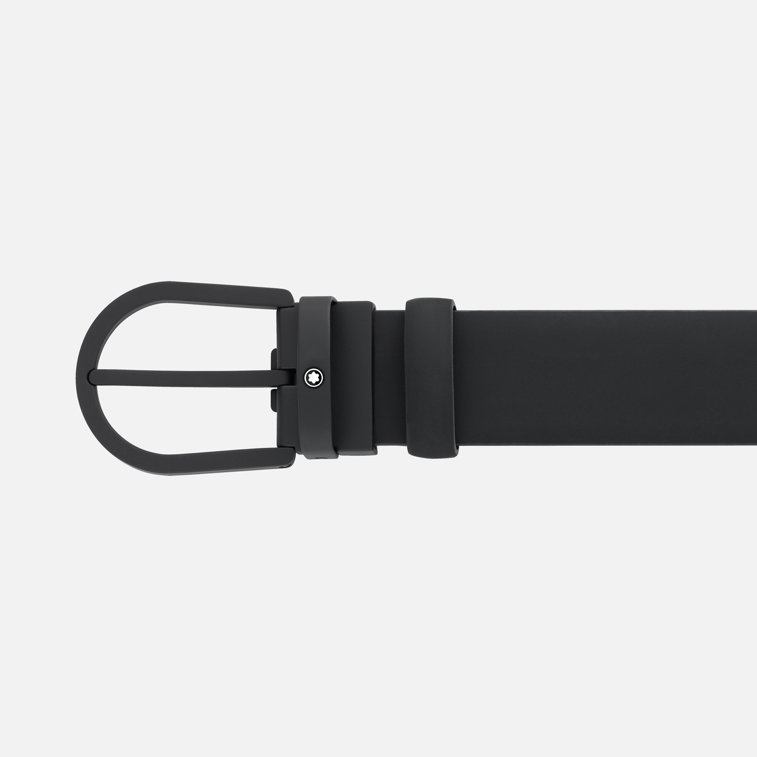 Montblanc Leather Buckle Belt In Black