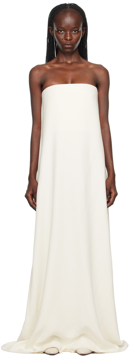 The Row Logo Silk Crepe De Chine Breast Dress
