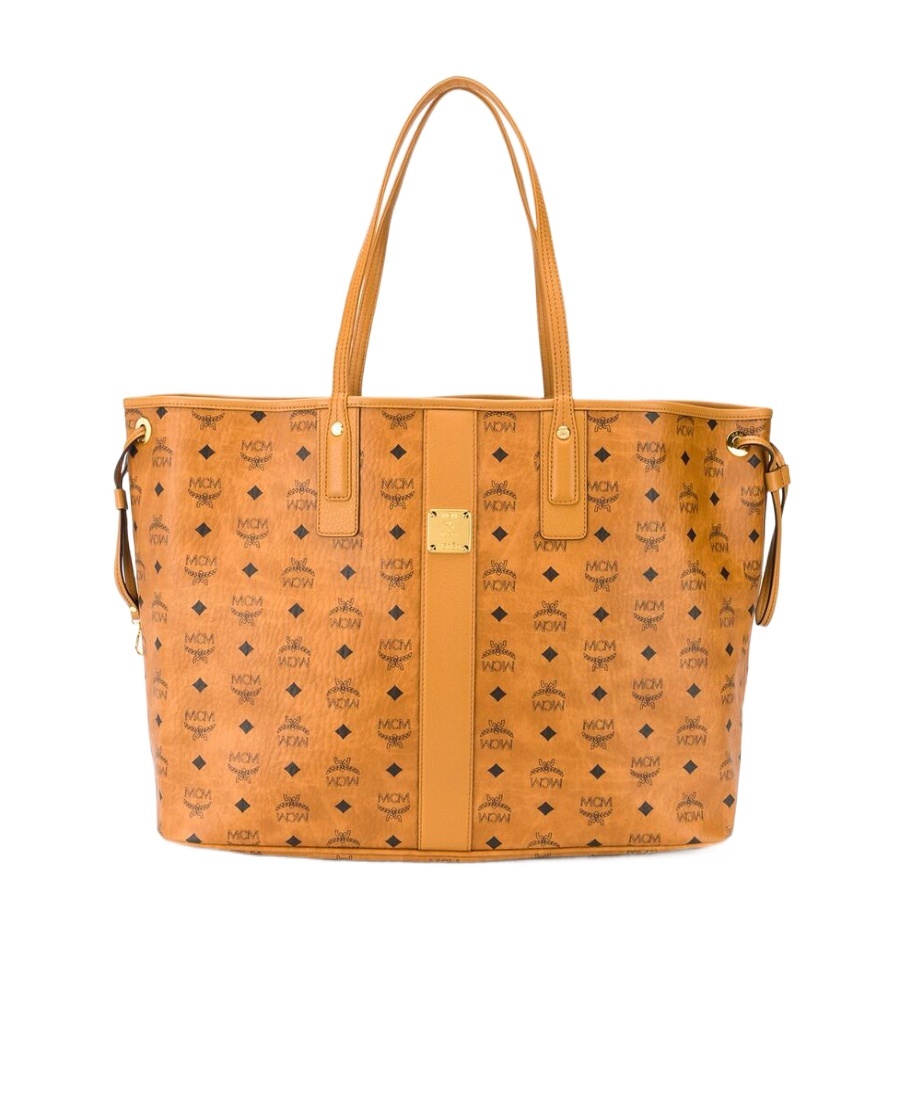 Mcm Large Liz Monogram-print Tote Bag In Brown