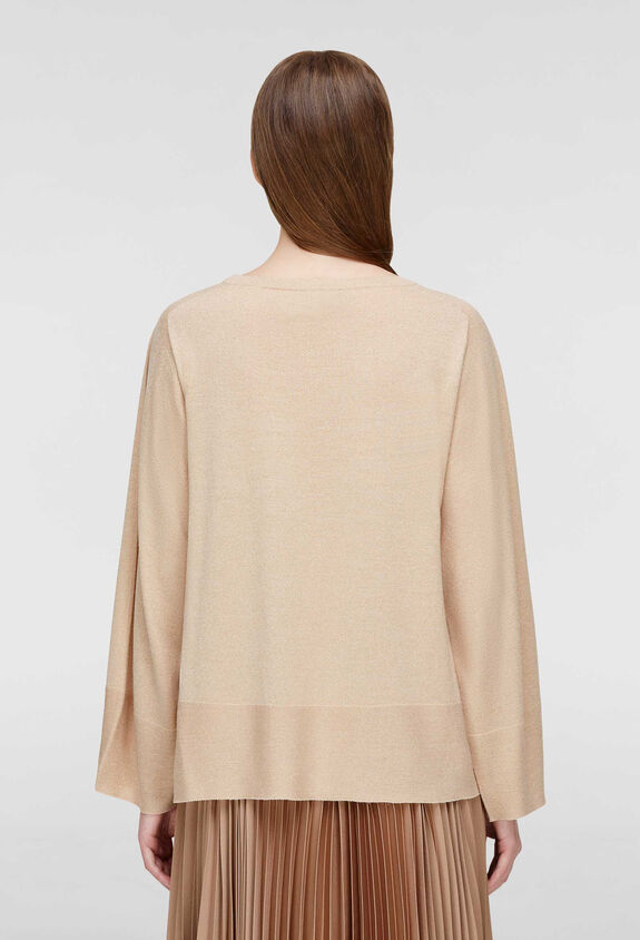 Fabiana Filippi Round Neck Long-sleeved Sweater In Nude