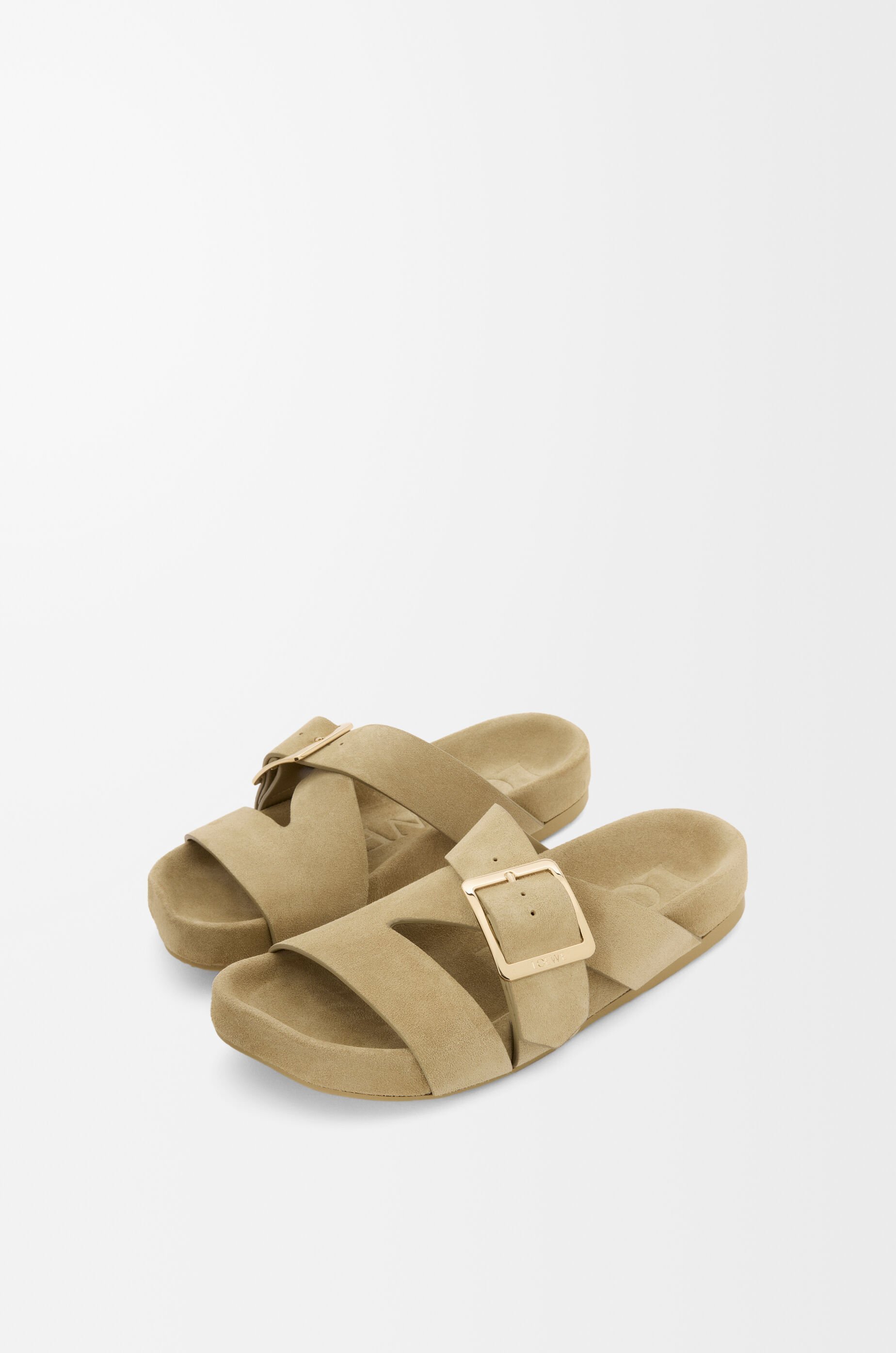Loewe Buckle Strap Sandals In Neutral