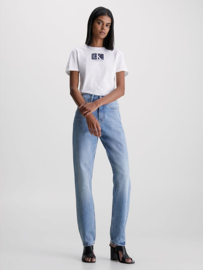 Shop Calvin Klein Jeans Est.1978 Authentic High-rise Straight-leg Jeans In Blue