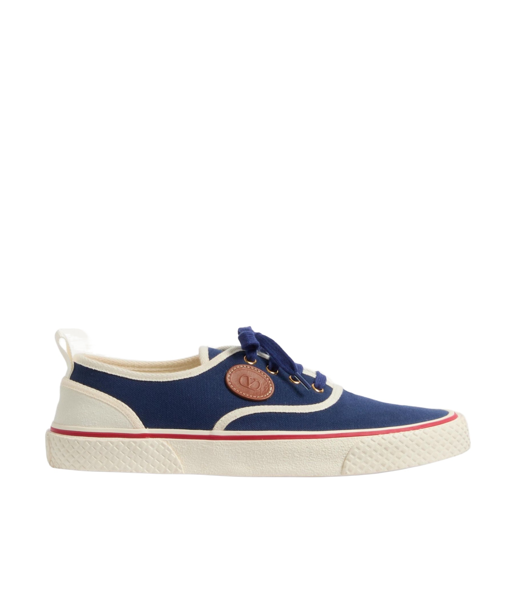 Valentino Garavani Blue Low Top Sneakers With Vlogo Patch On The Side In Cotton Man In Multicolor