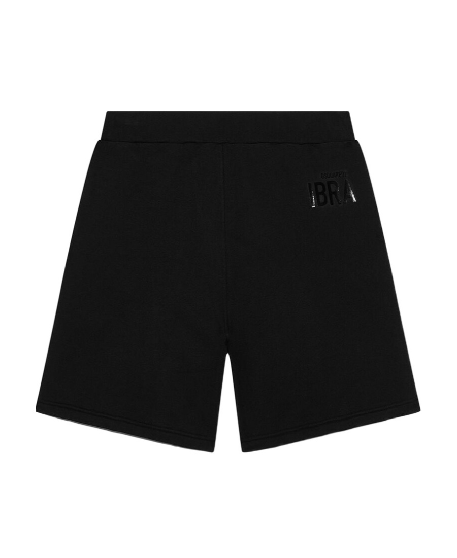 Dsquared2 Logo-rubberised Elasticated Waistband Shorts In Black